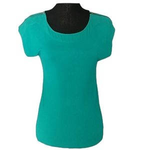 Teal Zipper Sleeve Shirt